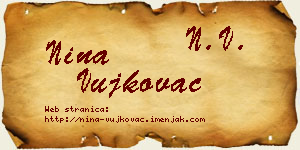 Nina Vujkovac vizit kartica